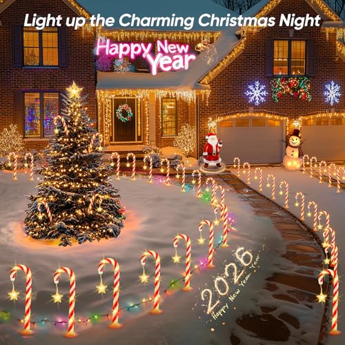 24 Pack 144 LEDs 10 Modes Solar Powered Christmas Lights D4980