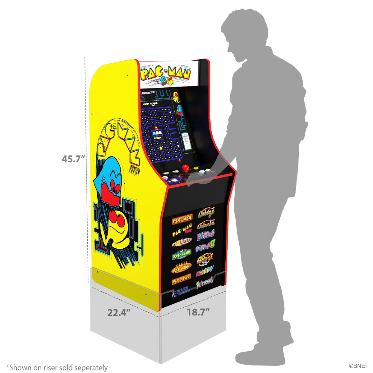 4 Feet Tall Stand-Up Arcade Game with 14 Classic Games and 17-Inch Screen E965