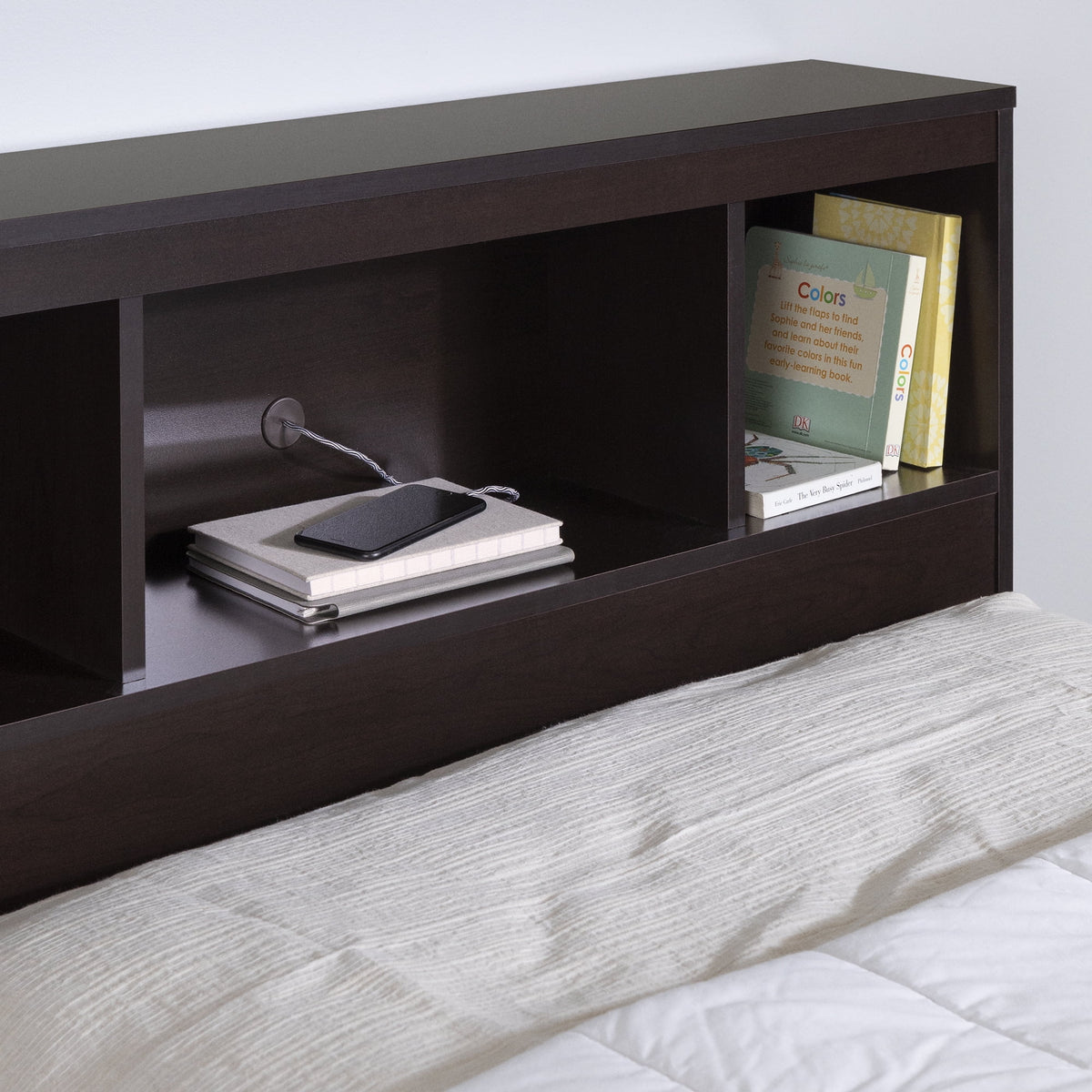 Twin 3-Drawer Storage Bed with Bookcase Headboard H3240