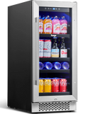 15" 80 Cans Beverage Refrigerator with Glass Door and Lock T614540