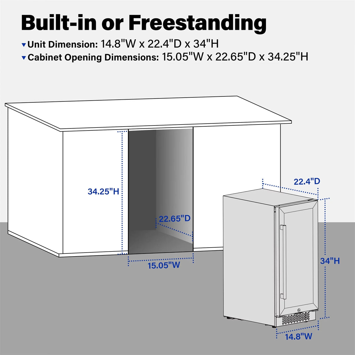 15" 80 Cans Beverage Refrigerator with Glass Door and Lock T614540
