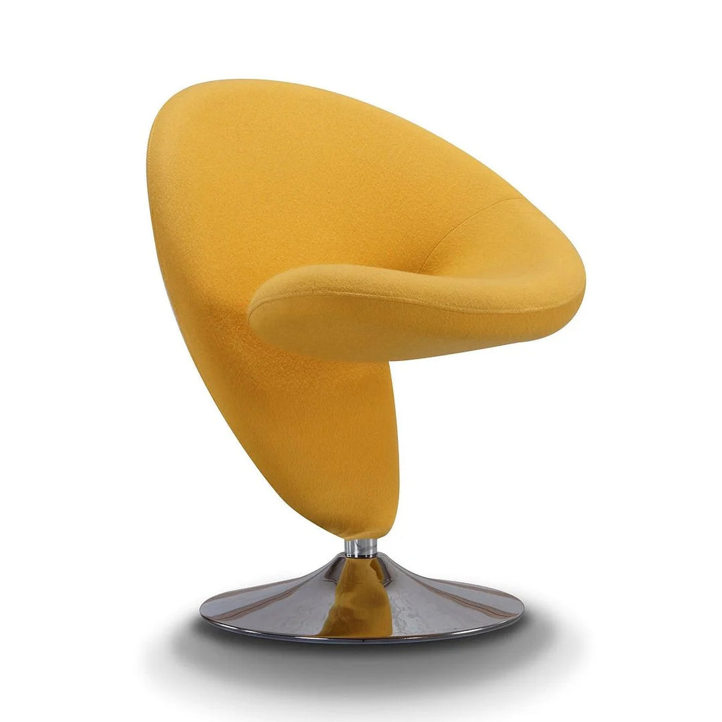 Yellow Fabric Swivel Accent Chair Z37656