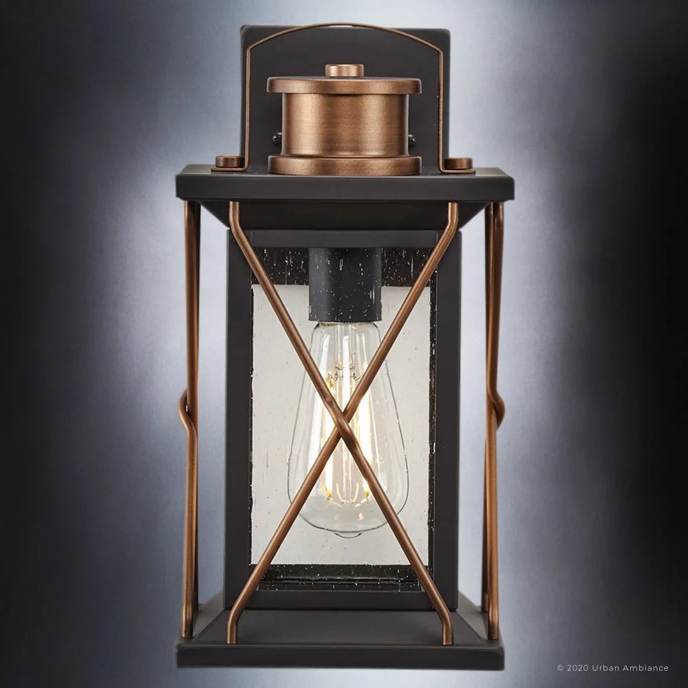 13''H Outdoor Wall Sconce with Olde Bronze Finish and Shatterproof Glass Q2918