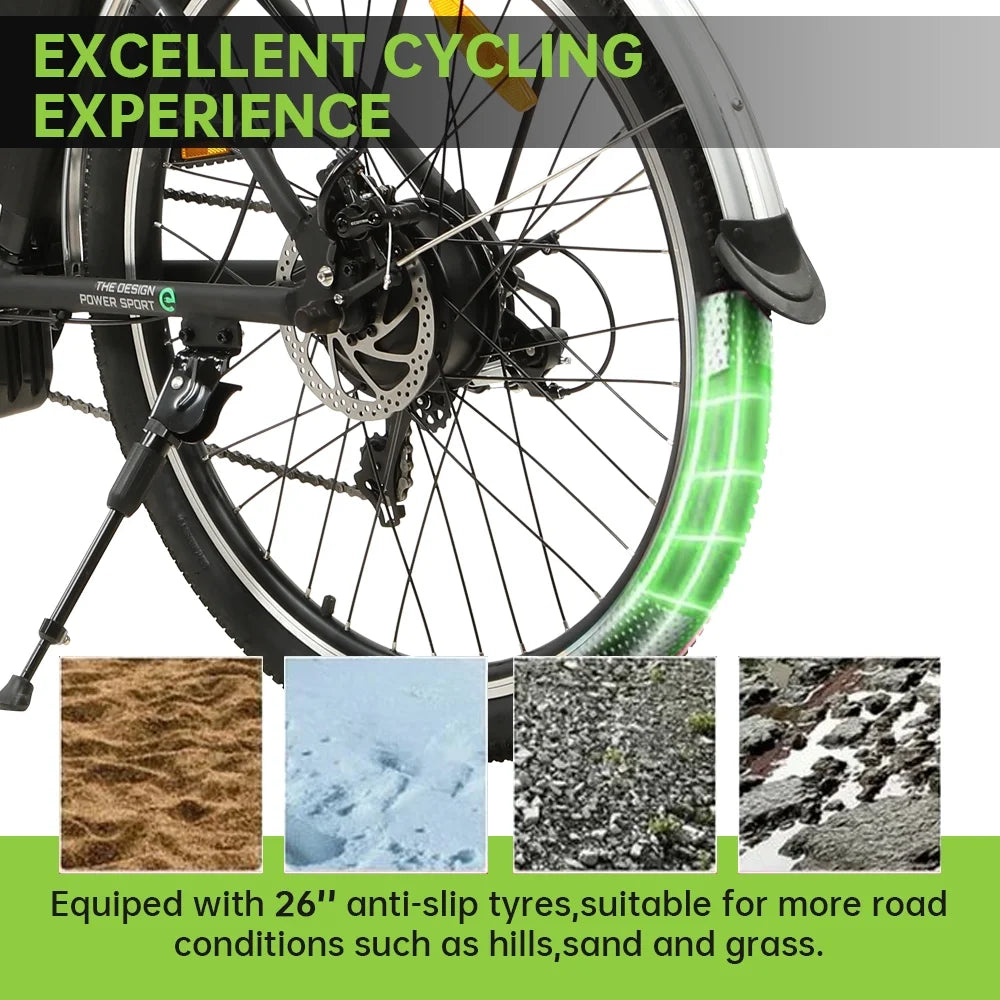 350 W 26" Step Through Electric Bicycle with Basket E69515