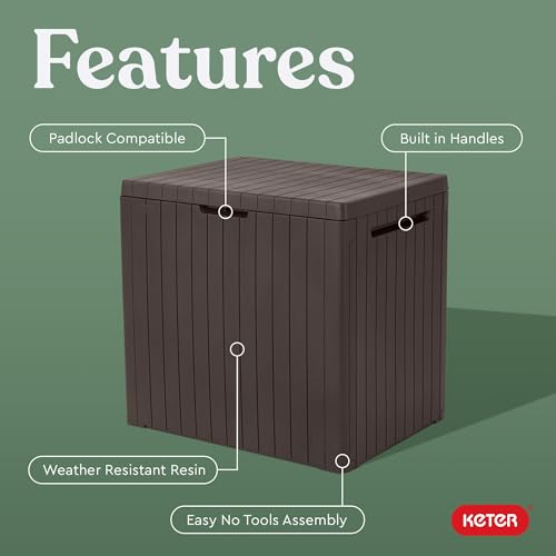 30 Gallon Resin Outdoor Storage Box and Side Table M70670