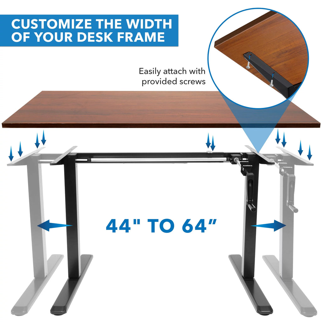 Hand Crank Standing Desk Frame with 55" Desktop I375562