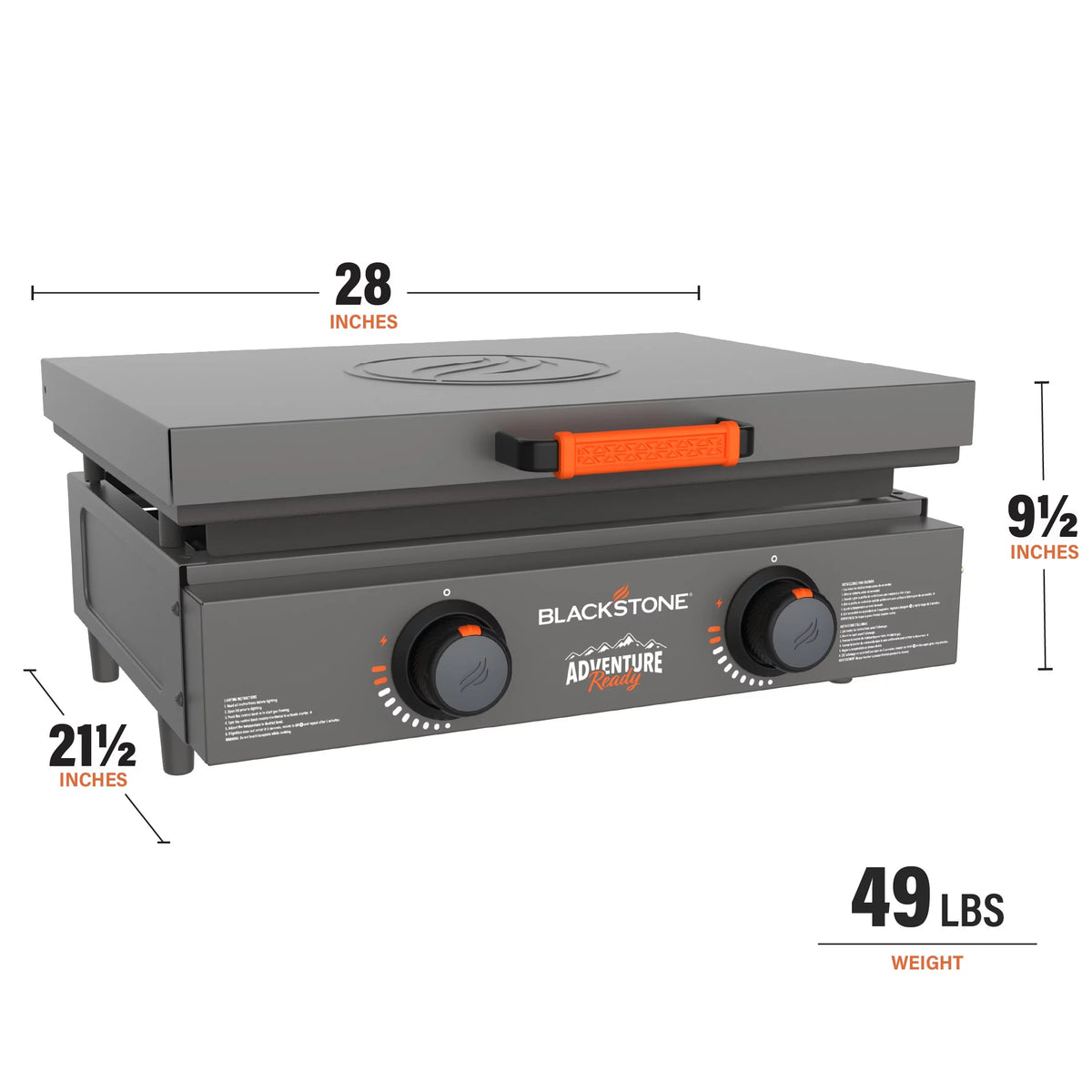 2-Burner 22 Propane Griddle with Hard Cover X570