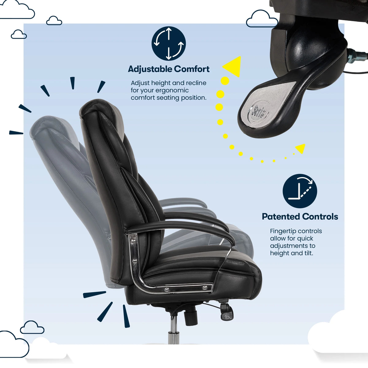 Black Bonded Leather Big & Tall Office Chair E30500