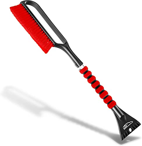 27" Snow Brush & Ice Scrapers with Foam Grip, Detachable, Gray H868