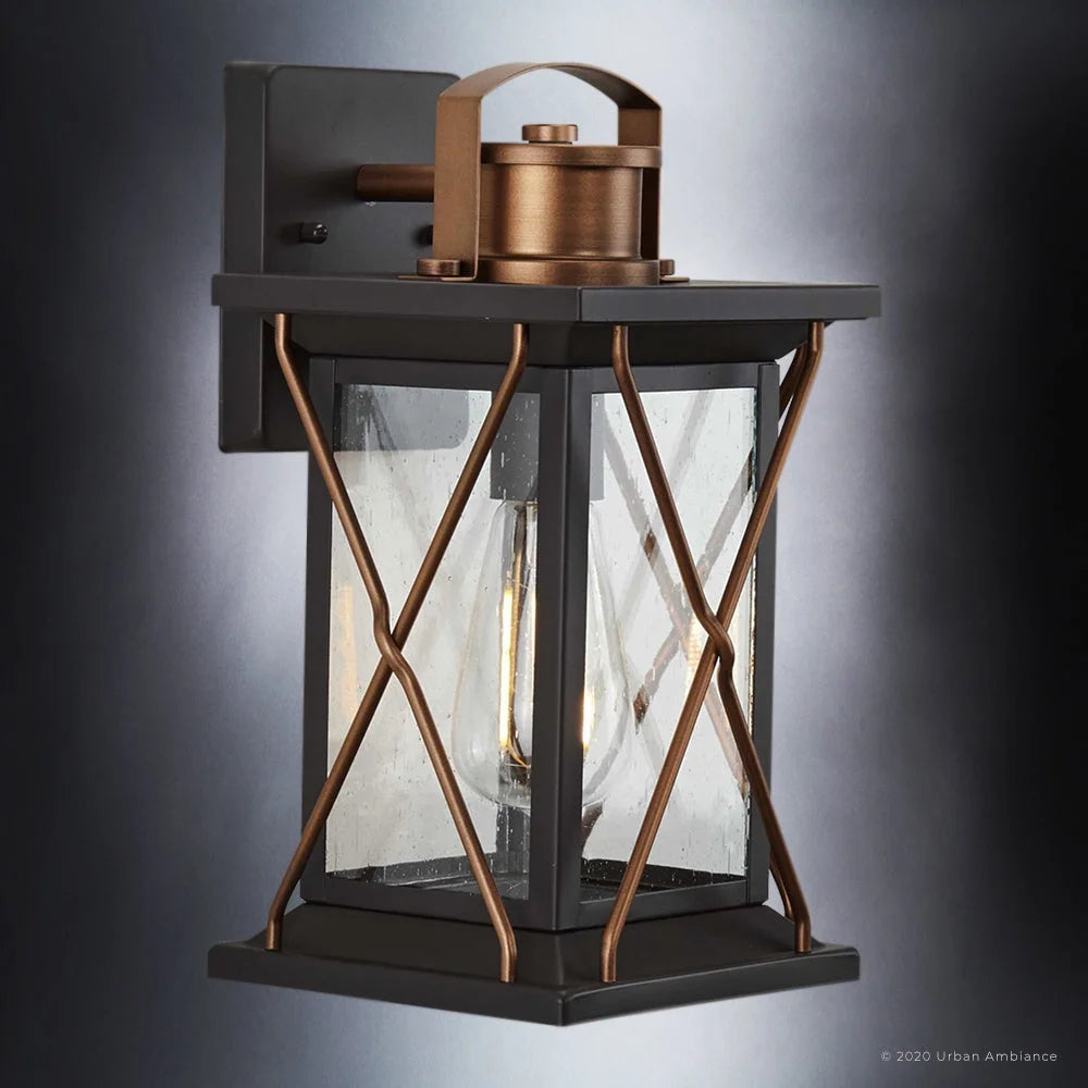 13''H Outdoor Wall Sconce with Olde Bronze Finish and Shatterproof Glass Q2918