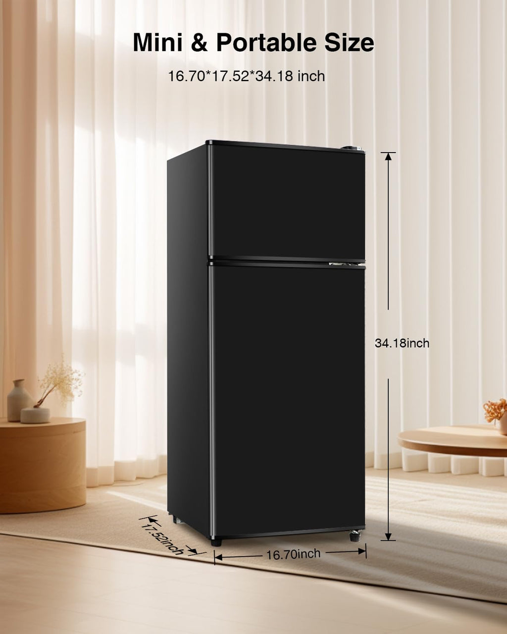 Black 3.5 Cu.Ft Compact Refrigerator with Freezer X22681
