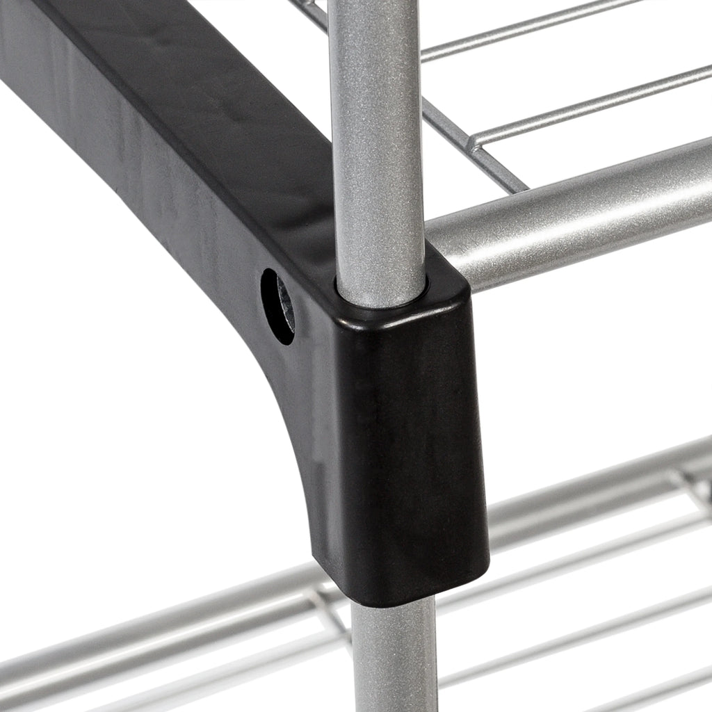 Steel and Plastic Double Rod Freestanding Closet with 4 Shelves E7690