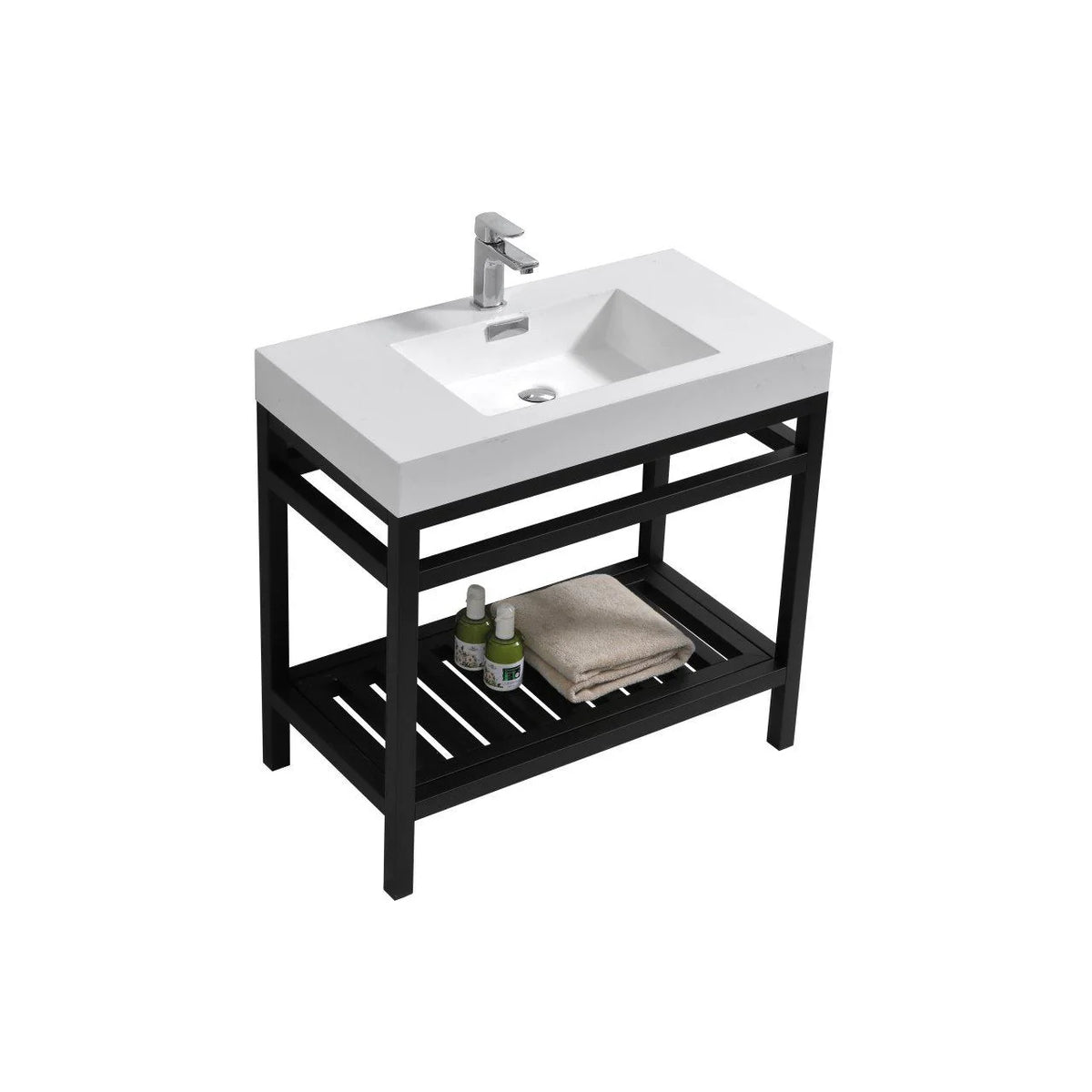36 in. Stainless Steel Console with Acrylic Sink R292