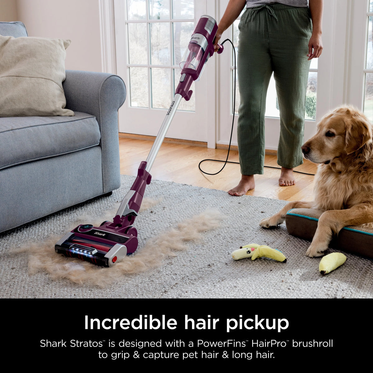 Corded Stick Vacuum with Self-Cleaning Brushroll L54130