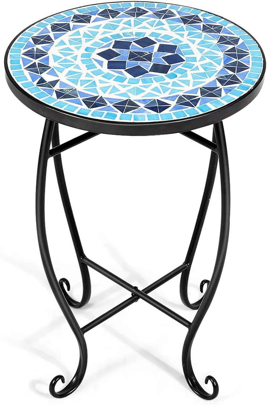 Mosaic Outdoor Side Table with Ceramic Tile Top I212058
