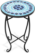 Mosaic Outdoor Side Table with Ceramic Tile Top I212058