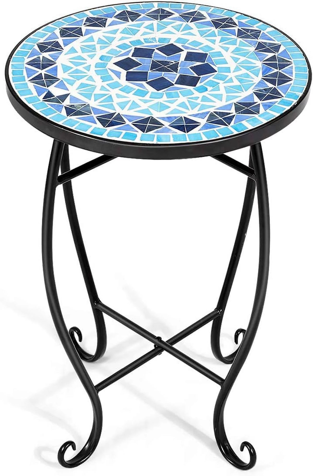 Mosaic Outdoor Side Table with Ceramic Tile Top I212058