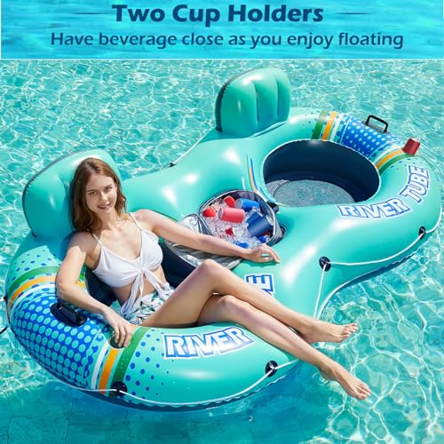 2 Person Inflatable River Tube Float with Cooler I222