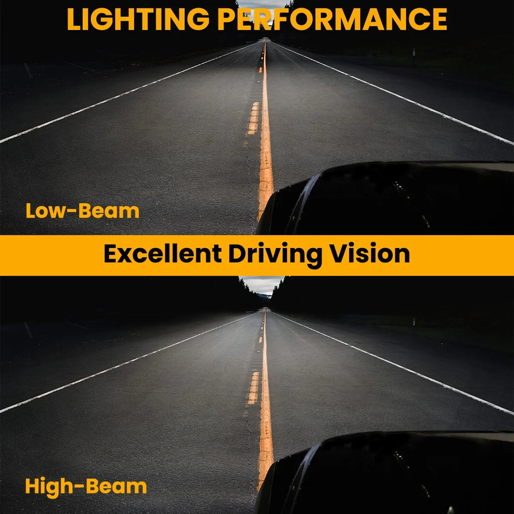 LED Chrome Housing Clear Lens Projector Headlights Left + Right Pair D663