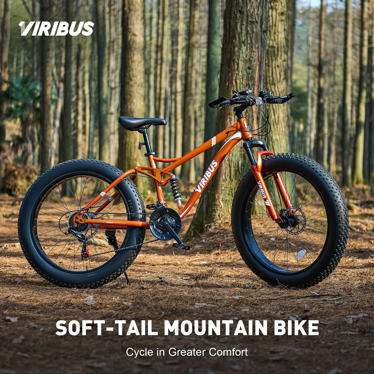 26 Mountain Bike 21 Speed Full Suspension Fat Tire Orange W928797