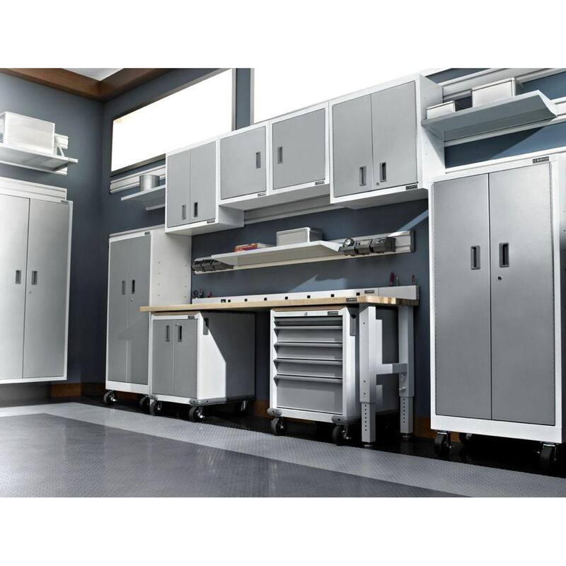 Steel Freestanding Garage Cabinet in Gray Slate P76711