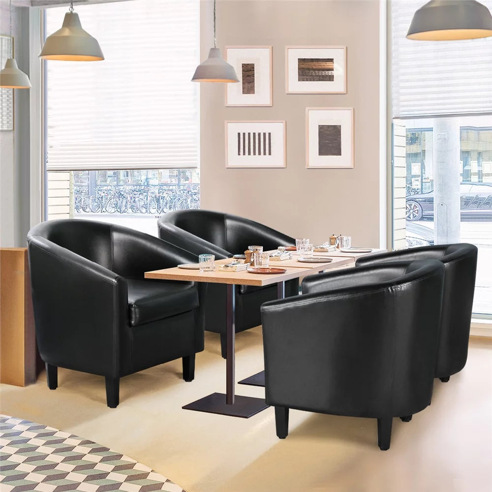 Black Faux Leather Accent Chair K59189