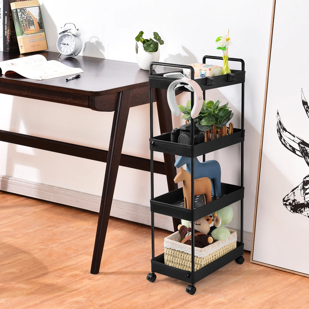 4 Tier Slim Storage Cart with Wheels, 2 Pack E36510