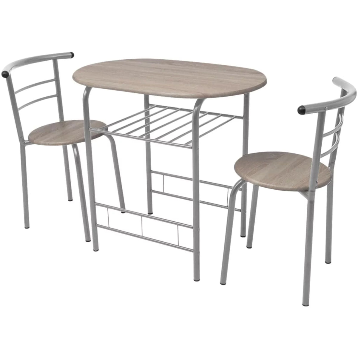 3 Piece MDF Breakfast Table with 2 Stool Chairs Iron Frame P167