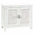 White Hand Carved Accent Cabinet G585