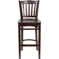 Walnut Wood Vertical Slat Back Barstool A970125
