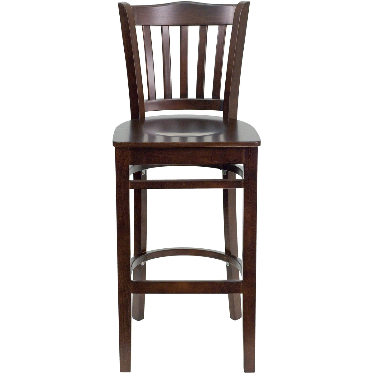 Walnut Wood Vertical Slat Back Barstool A970125