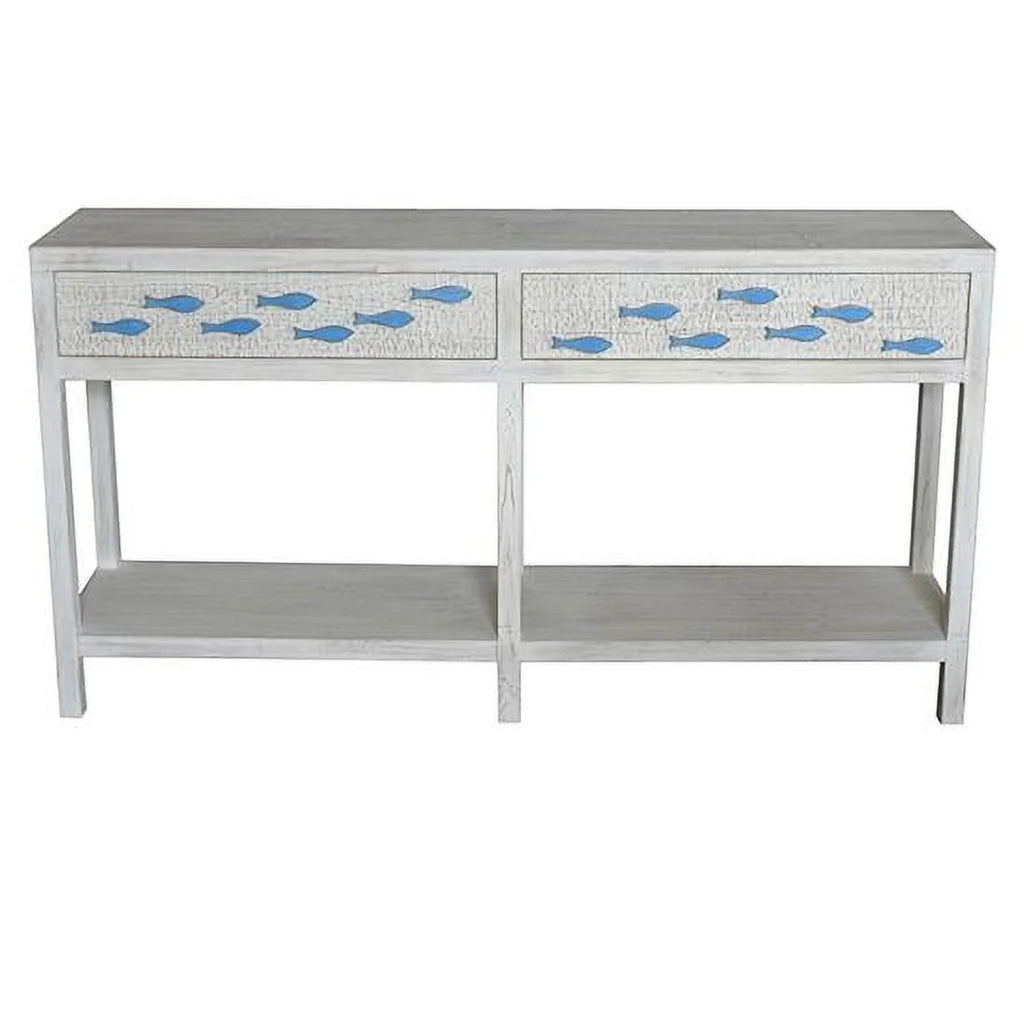 Antique White 2 Drawer Console V7302