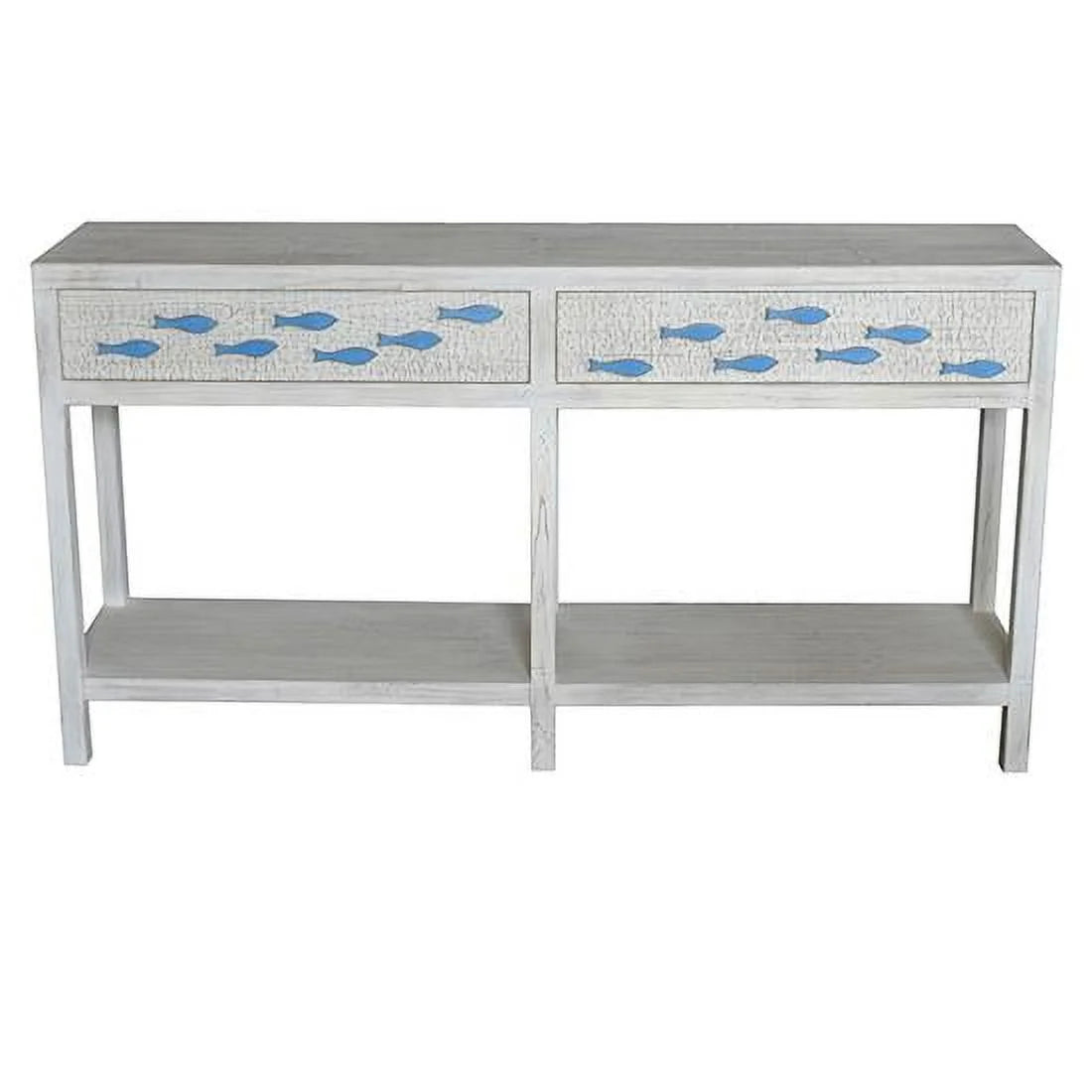 Antique White 2 Drawer Console V7302