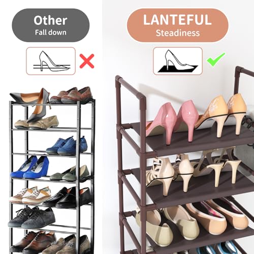 10 Tiers Tall Shoe Rack 20-25 Pairs Narrow Shoe Shelf Black G13833