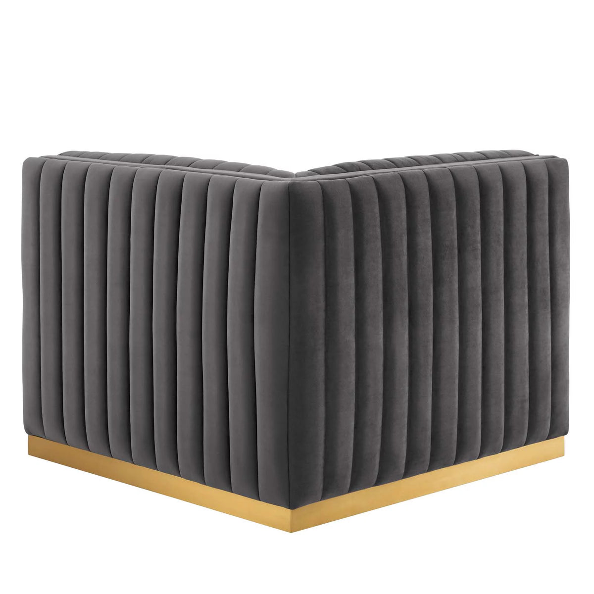 Gold Gray Performance Velvet Left Corner Chair V111