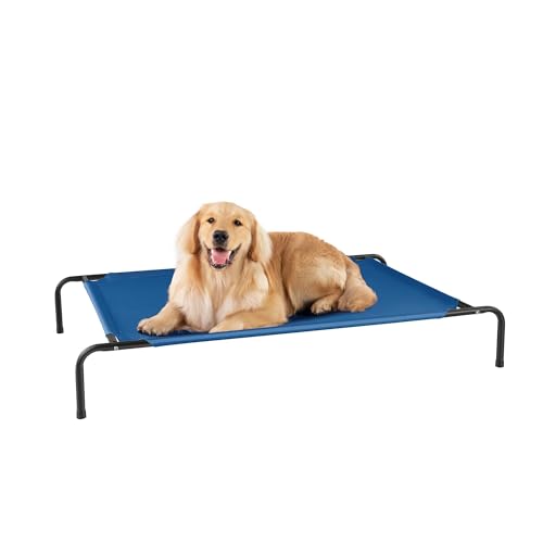 Elevated Dog Bed with Washable Breathable Mesh, Blue 50in Y41689