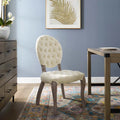 French Vintage Velvet Side Chair in Ivory I734