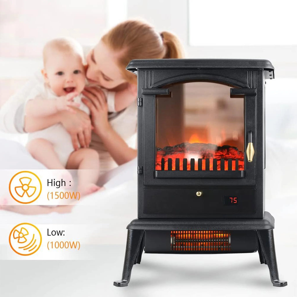 Electric Fireplace Heater Stove with Remote 2 Pack Y479044