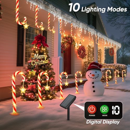 24 Pack 144 LEDs 10 Modes Solar Powered Christmas Lights D4980