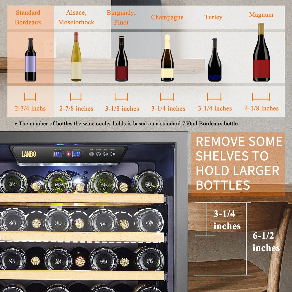24 inch 44 Bottle Dual Zone Wine Cooler D1016