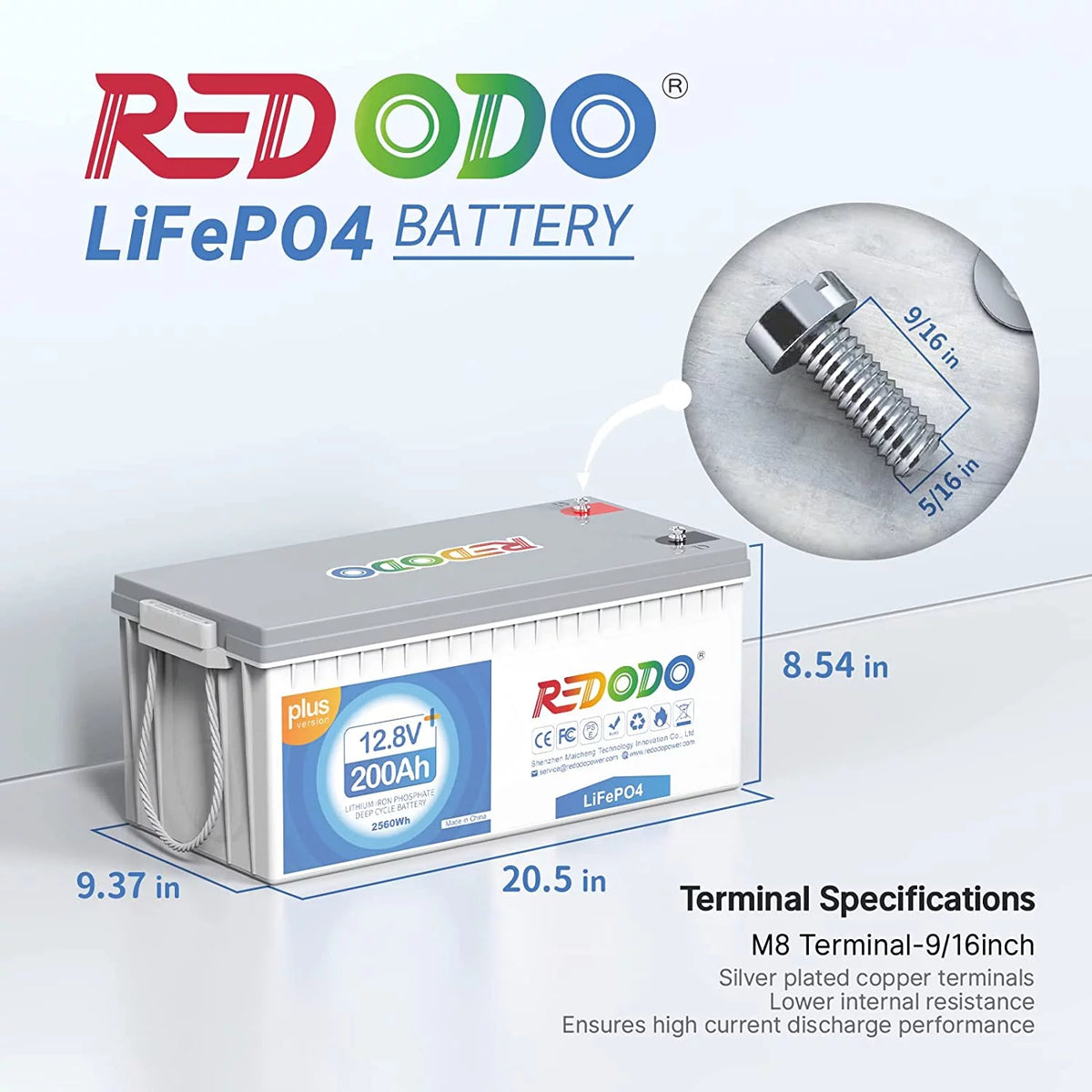 12V 200Ah Lithium LiFePO4 Battery D503413