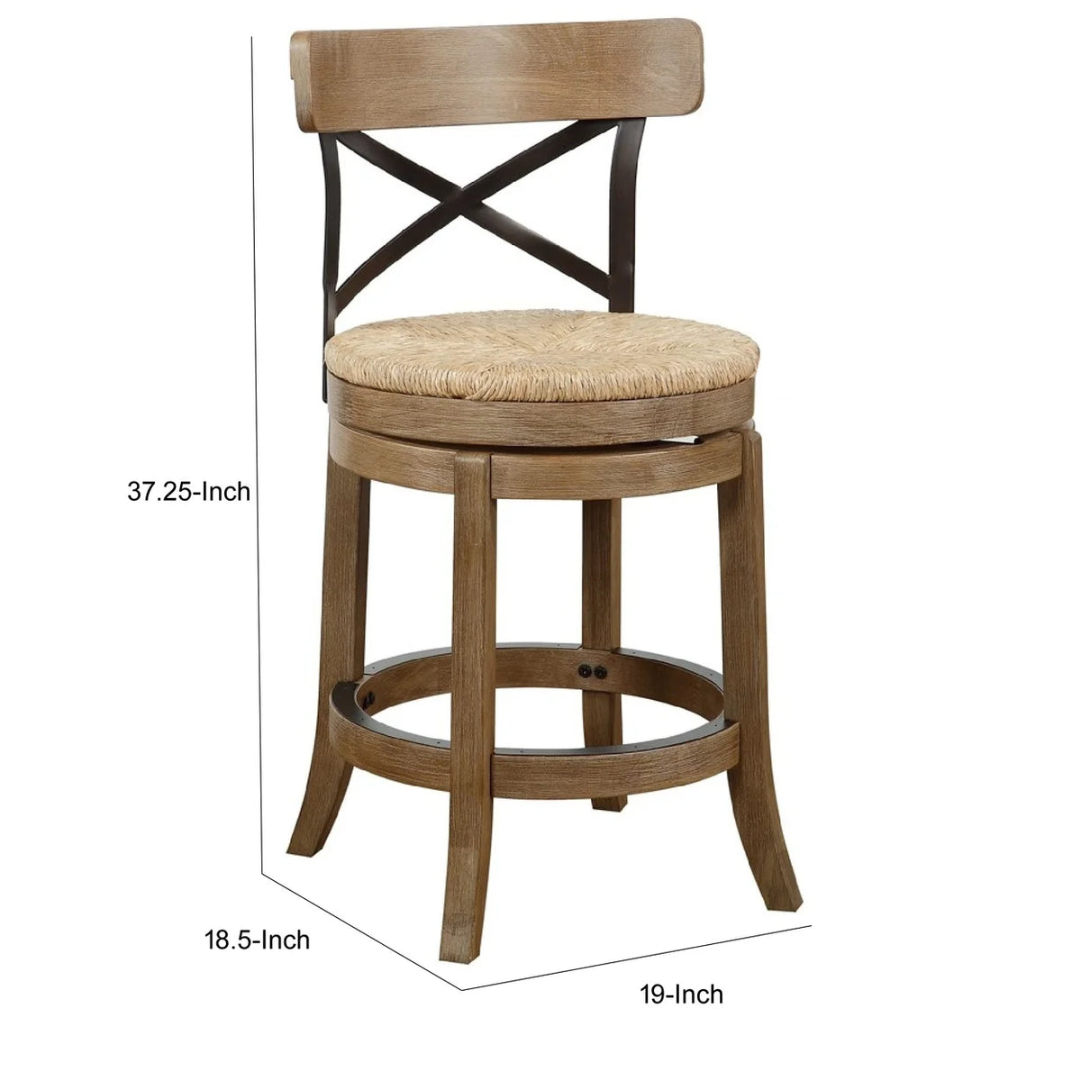 24 Inch Wood Swivel Counter Stool Z98014
