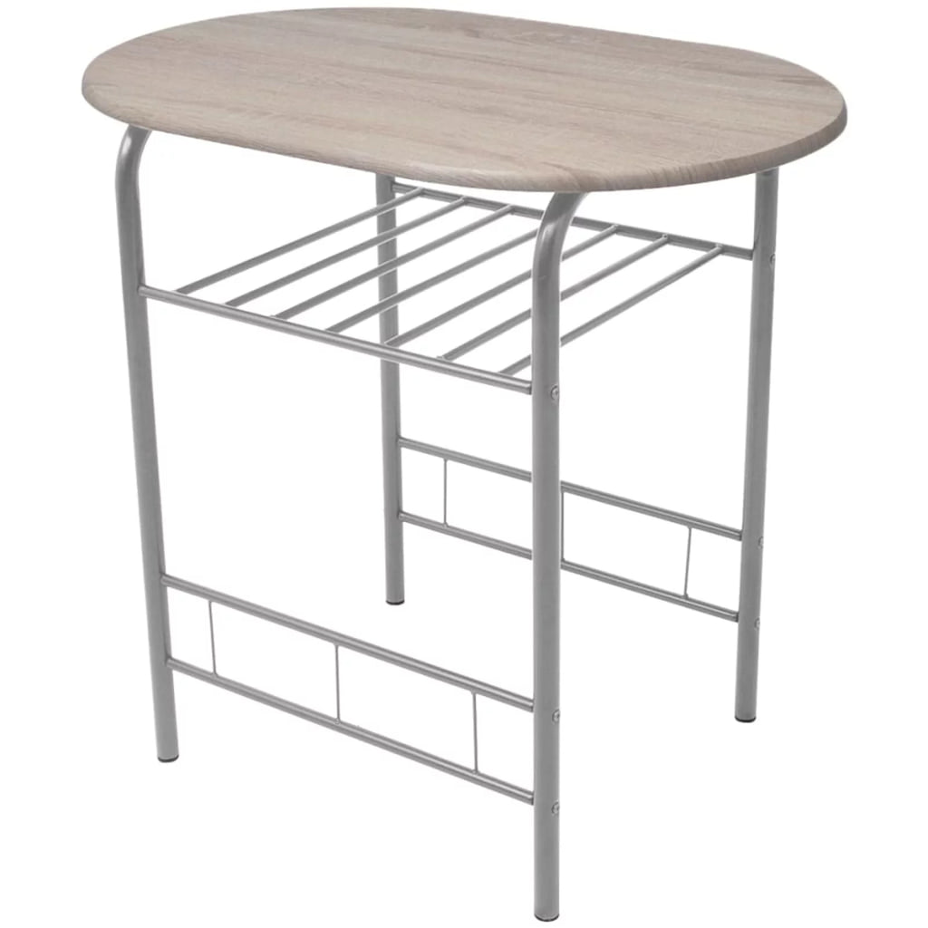 3 Piece MDF Breakfast Table with 2 Stool Chairs Iron Frame P167