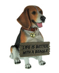12 inch Realistic Lifelike Dog Statue with Reversible Sign N8161