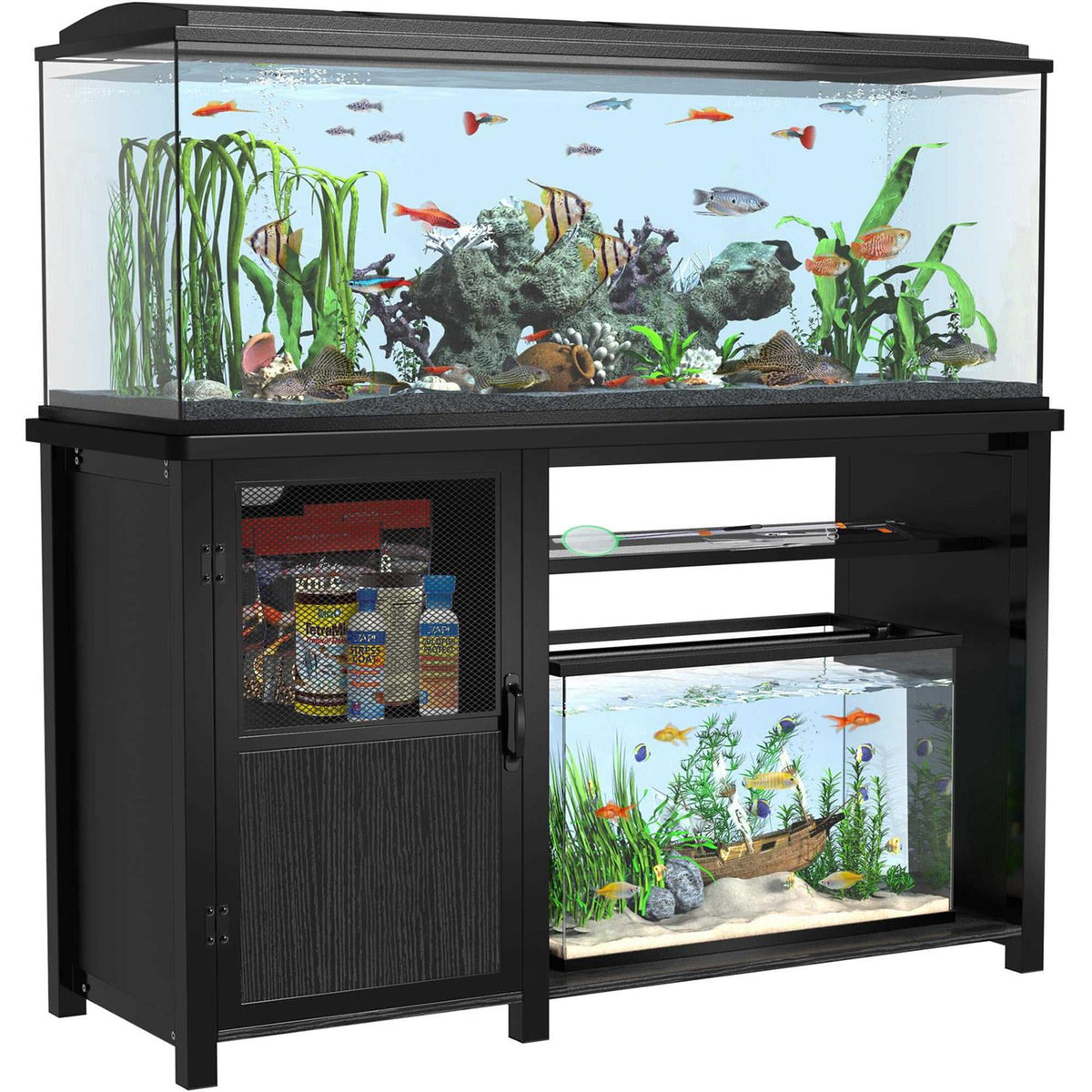 55-75 Gallon Heavy Duty Metal Aquarium Stand with Cabinet K30543