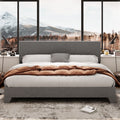 Queen Size Platform Bed with Adjustable Leather Headboard C762