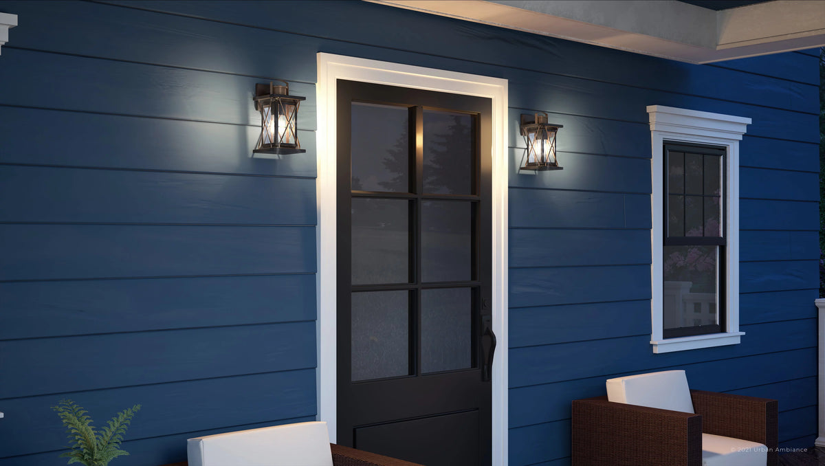 13''H Outdoor Wall Sconce with Olde Bronze Finish and Shatterproof Glass Q2918