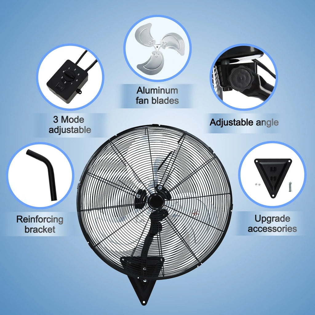 24” Wall Mount 3-Speed Oscillating Fan S280647