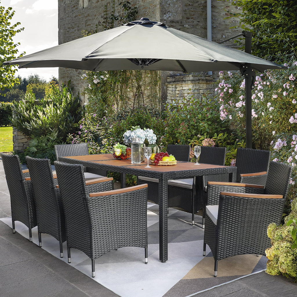 7 Pieces PE Rattan Wicker Patio Dining Set with Cushions G821