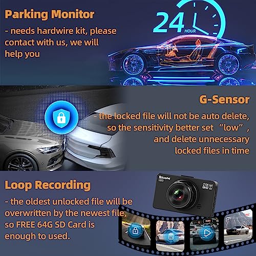 Dash Cam Front and Rear 1080P with 32G Card Night Vision J714